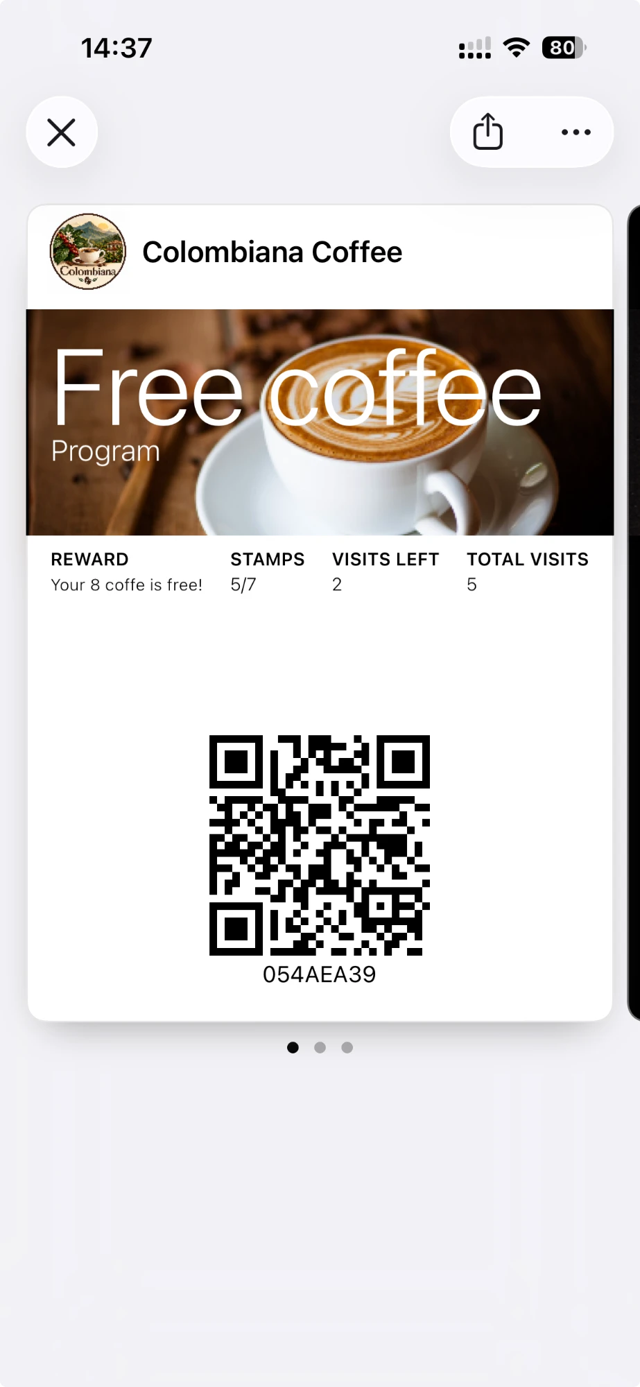 Loyalty card in Apple Wallet